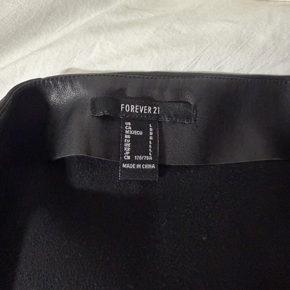 Faux Leather Black Mini Skirt - Picture 3 of 3